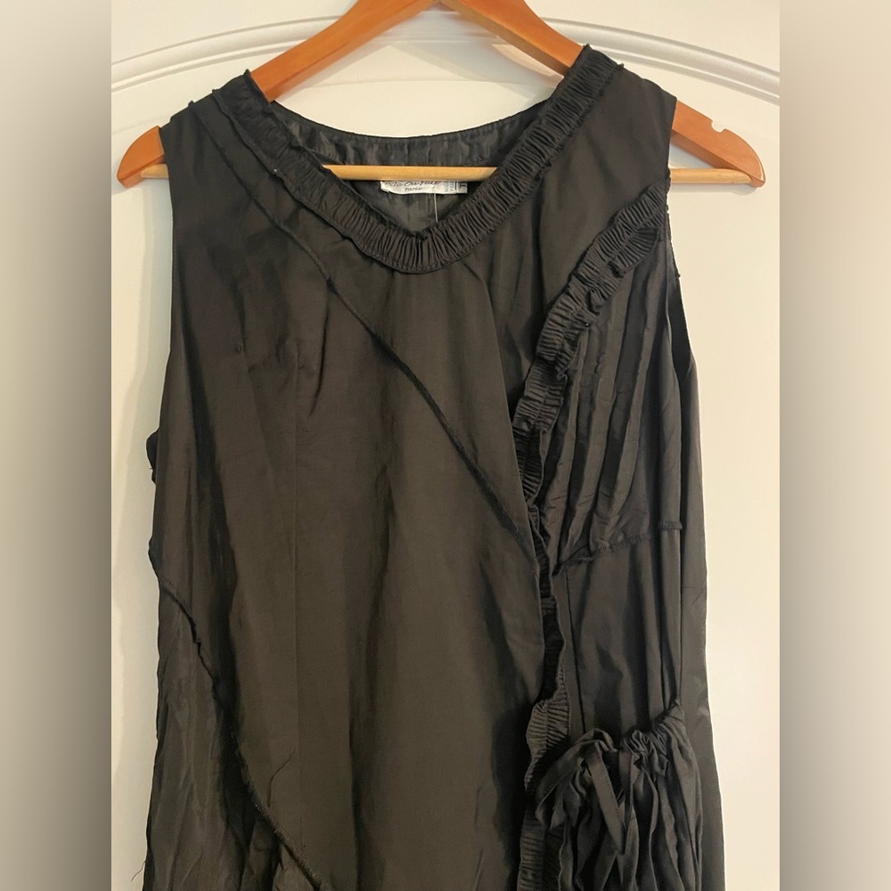 Pile Ou Face Paris Ruffle Asymmetrical Avant-garde Women's Black Dress - Picture 4 of 14